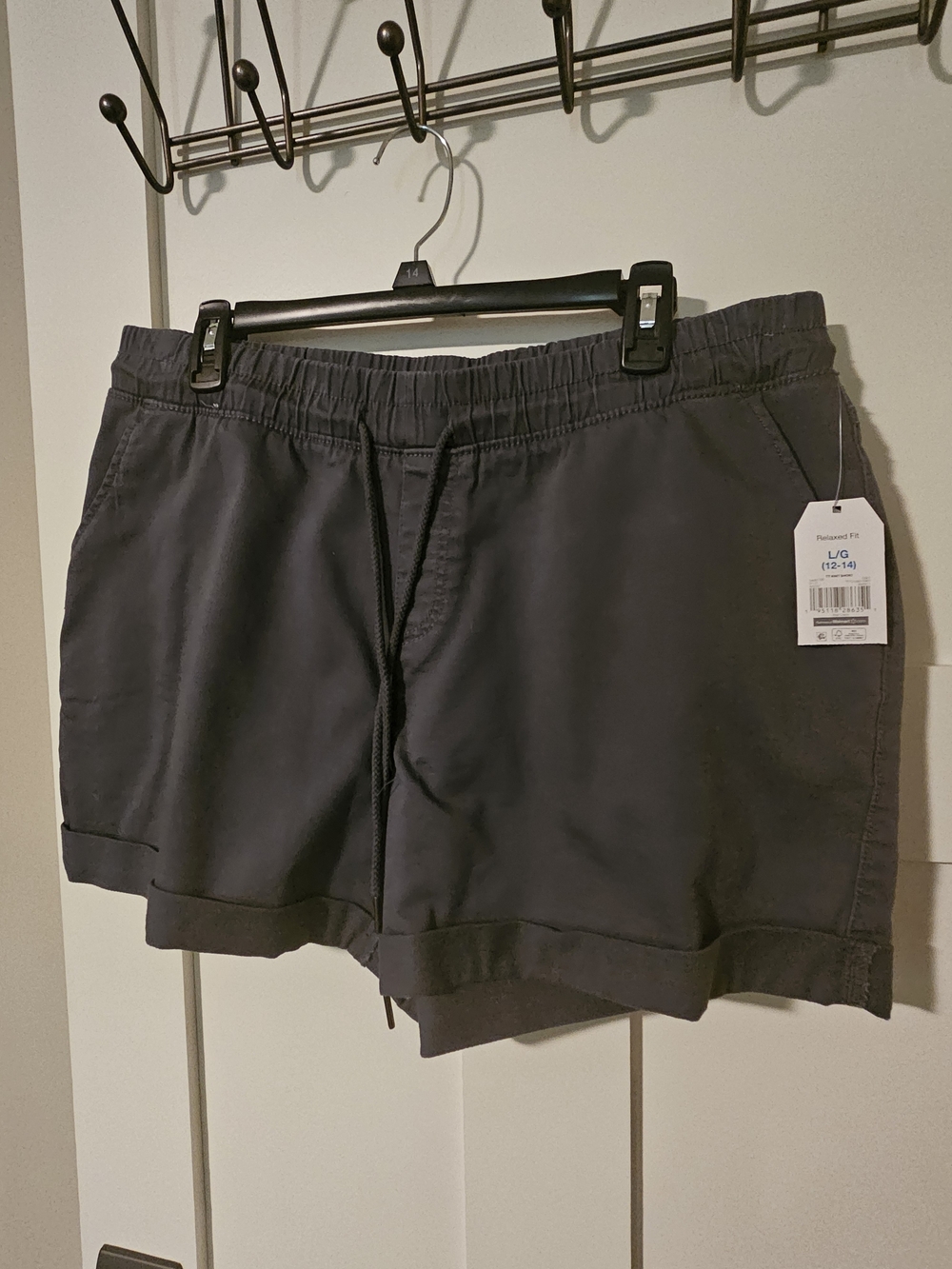 Time and Tru Charcoal Drawstring Cotton Shorts